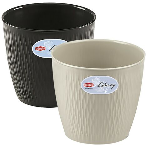 1PZ VASO TONDO ''LIBERTY'' ø 30 x h.27 - stone grey
