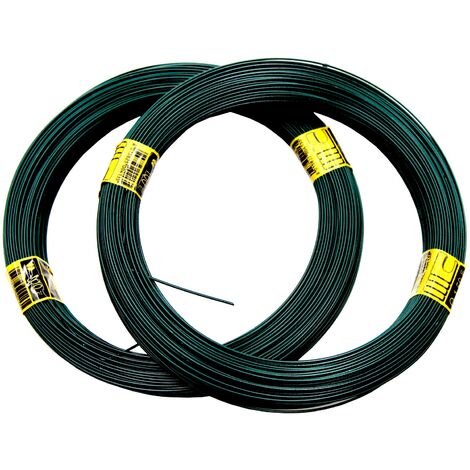 1ROTOLI FILO DI TENSIONE PLASTIFICATO Per rete per recinzioni DIAMETRO 2,7-3,6MM. (100MT)