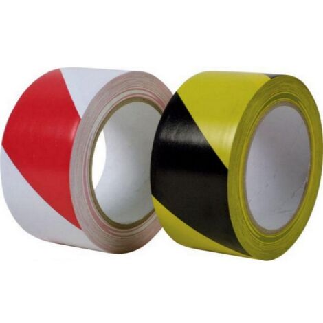 1ROTOLO NASTRO ADESIVO SEGNALETICO col. Bianco/Rosso mm. 50x66 mt.