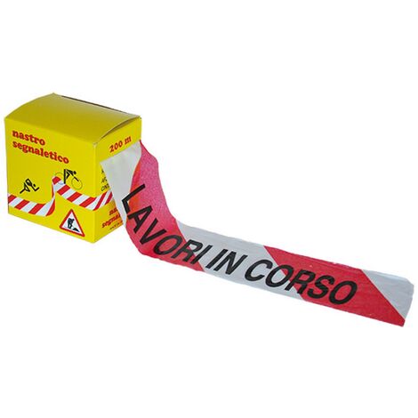 1ROTOLO NASTRO SEGNALETICO 'LAVORI IN CORSO' cm 7 x mt 200