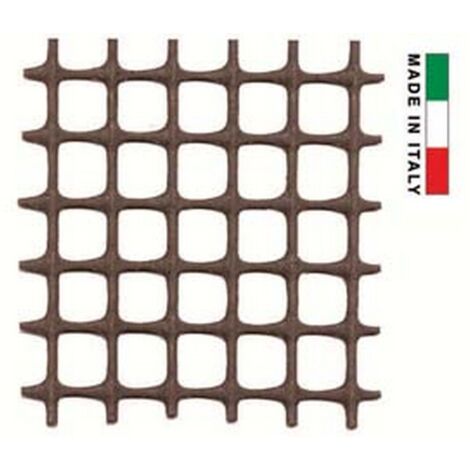 1ROTOLO RETE IN PLASTICA QUADRA MARRONE MM.10X10 - maglia mm.10x10, altezza cm.100