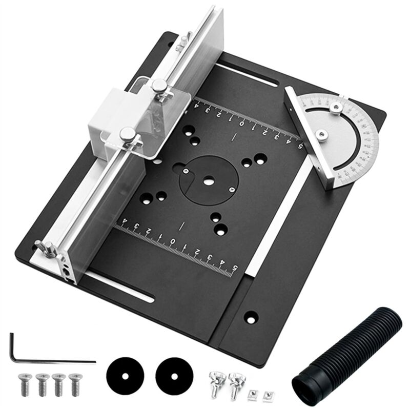 Image of 1Set Frästisch-Einlegeplatte, Aluminium für Router mit Halter, Fase, Drehmoment, Platte