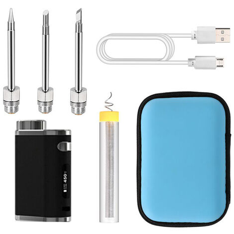 1W-75W extérieur Portable électrique fer à souder USB Rechargeable sans fil soudure soudure fer à souder Kit Mini poche embouts de remplacement fer à souder noir