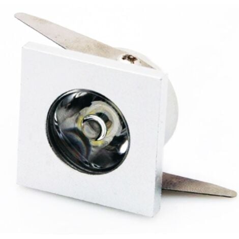 1W Faretto Incasso led Puntoluce 220V Quadrato Bianco 100lm  Bianco Caldo