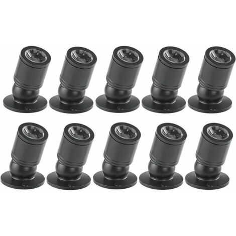 1W Mini-LED-Einbaustrahler mit Treiber 100-265V AC für Zuhause/Schmuckschrank/Wohnzimmer, 10 Stück (Schwarz, Warmweiß)