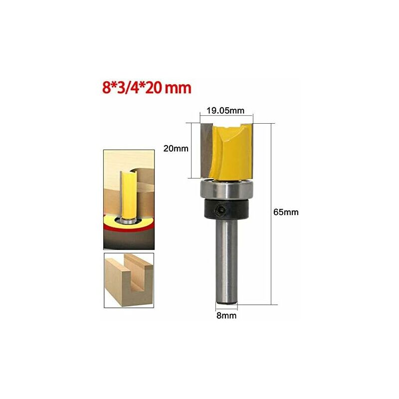 

Tooloflifeâ - Bit De Enrutador,8 mm Bit Router Con Cojinete Para Plantilla Patrón Plantilla Trim Router Madera Fresas De Planear Fresadoras