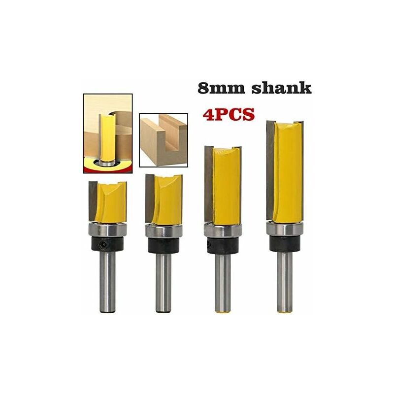 

Tooloflifeâ - Bit De Enrutador,8 mm Bit Router Con Cojinete Para Plantilla Patrón Plantilla Trim Router Madera Fresas De Planear Fresadoras