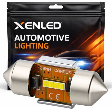 1x Ampoule Navette LED XENLED CANBUS 5500K 550Lms 12V C3W 28mm