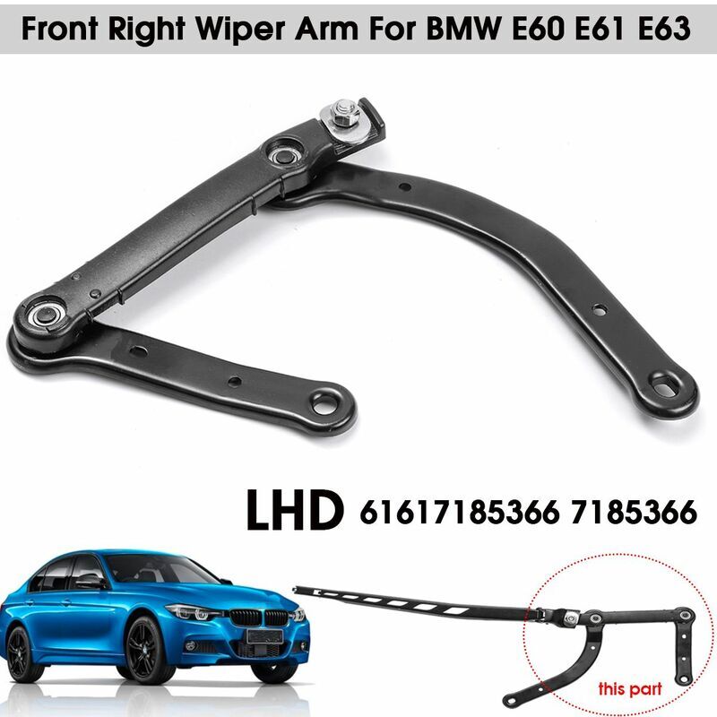 1x Bras d'essuie-glace Avant Droit LHD pour BMW E60 E61 E63 E64 61617185366 7185366