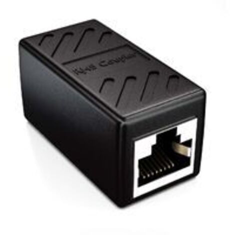 1x CAT6 Koppler Kabel Stecker Netzwerkkabel Patchkabel Ethernet Kabel geschirmt Modular Adapter 2x RJ45 Buchse DSL LAN Schwarz