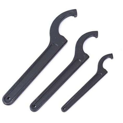 1x Clé à crochet réglable 28-32mm, clés à ergot, clé tricoise universelle, pour la fixation ou le démontage des écrous ronds et des couvercles de compteurs d'eau sur les machines-outils