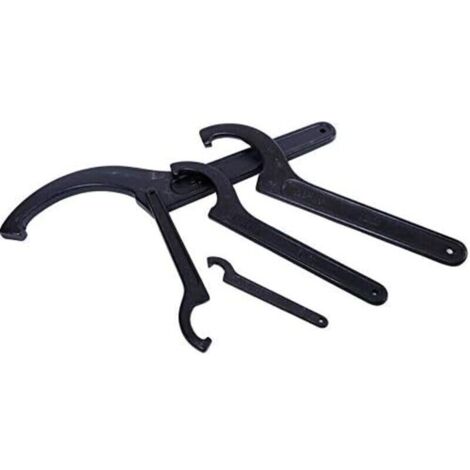 1x Clé à crochet réglable 34-36mm, clés à ergot, clé tricoise universelle, pour la fixation ou le démontage des écrous ronds et des couvercles de compteurs d'eau sur les machines-outils