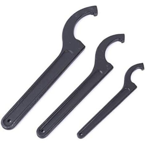 1x Clé à crochet réglable 45-52mm, clés à ergot, clé tricoise universelle, pour la fixation ou le démontage des écrous ronds et des couvercles de compteurs d'eau sur les machines-outils