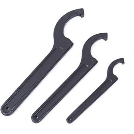 1x Clé à crochet réglable 85-105mm, clés à ergot, clé tricoise universelle, pour la fixation ou le démontage des écrous ronds et des couvercles de compteurs d'eau sur les machines-outils