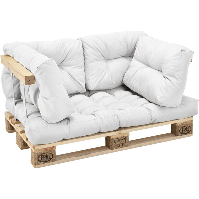 1x coussin de Siège et 4x coussin de dossier pour canapé palette blanc - Blanc
