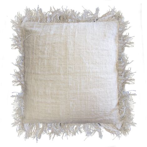 1x Coussin en Lin 60 x 60 Polos à Franges- Vendu par 1