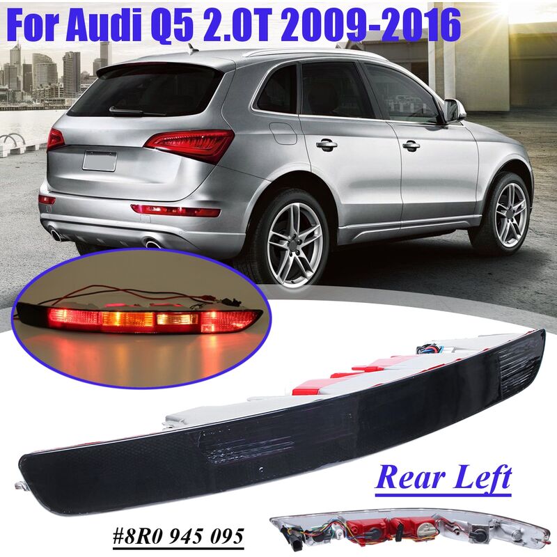 

1x Cubierta del parachoques izquierdo de la luz trasera trasera para Audi Q5 2.0T 2009-2016 # 8R0 945095 B