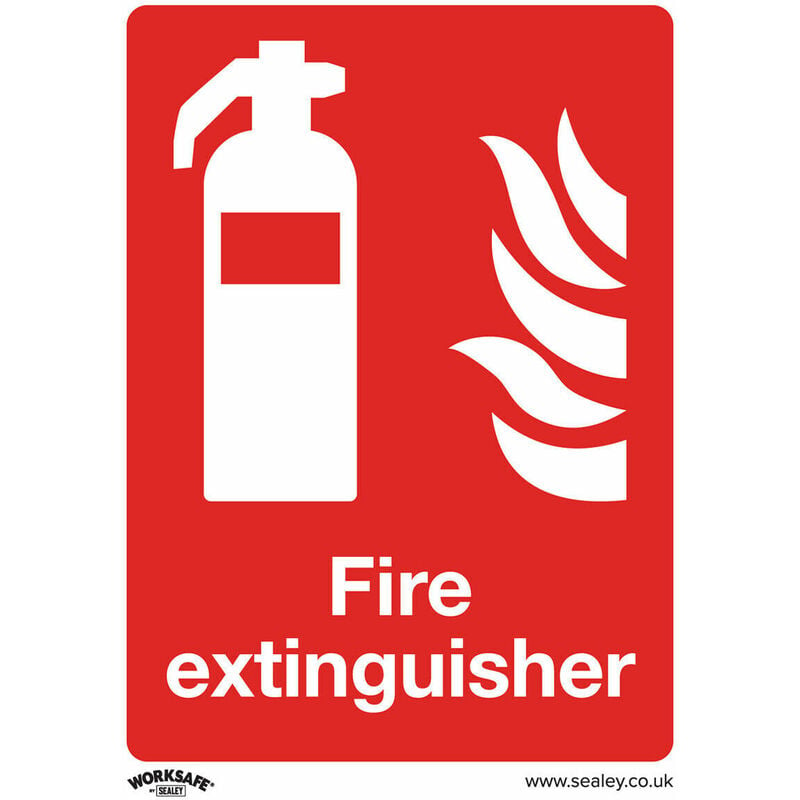 Loops - 1x fire extinguisher Health & Safety Sign - Rigid Plastic 150 x 200mm Warning