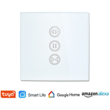 1x Interrupteur Volet Roulant Connecté, Ouverture Réglable, Commutateur Rideau Stores WiFi, Compatible avec Alexa Google Home pour Commande Vocale, Minuterie Intelligent Moteur Mural