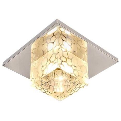 1x Lampada da Soffitto Moderno Plafoniera LED Quadrato Lampadario da Soffitto per Camera da Letto Soggiorno Corridoio 5W 12CM Luce Calda