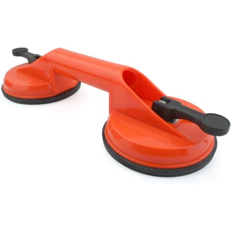 1x poignée ventouse, ventouse capacité de levage de 60kg, ventouse double verre vitre avec 2 ventouses – orange