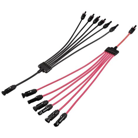 1x répartiteur y mâle solaire mâle sur 6x femelle + femelle sur 6x mâle TC-12195672 noir, rouge TRU COMPONENTS Contenu: 2 pc(s) V160963