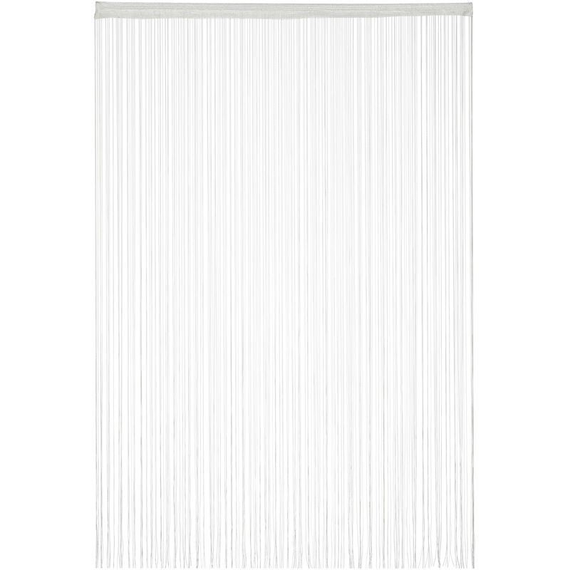 Relaxdays - 1x Rideau fils, rideau de porte ou de fenêtre, rideau de fil, 145x245 cm, rideau spaghetti, peut être raccourci, blanc