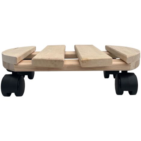1x Rolluntersetzer rund Pflanzenroller 30x30 cm - max. 120 kg Traglast - aus Buchenholz - Stabil & robust - Für Pflanztöpfe, Möbel & schwere Gegenstände