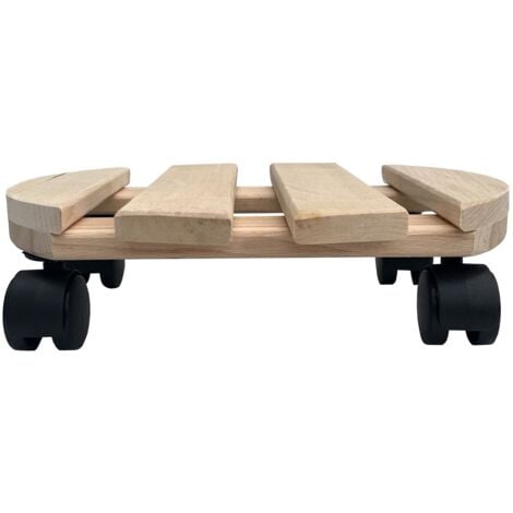 EXPO BÖRSE 1x Rolluntersetzer rund Pflanzenroller 30x30 cm - max. 120 kg Traglast - aus Buchenholz - Stabil & robust - Für Pflanztöpfe, Möbel & schwere Gegenstände