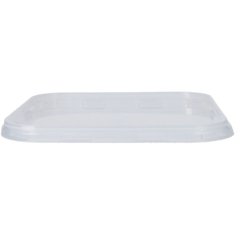 1x Seau en plastique avec couvercle, PP, carré, transparent 5,4 L