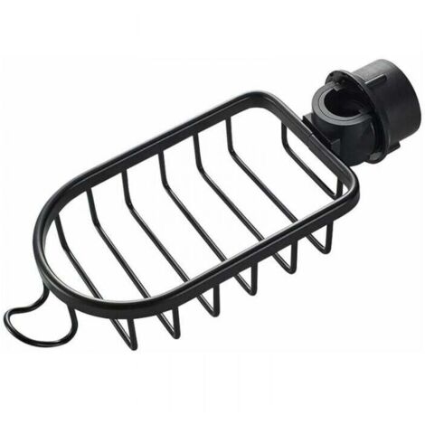 1x soporte de ducha de acero inoxidable sin taladrar, soporte de baño telescópico de acero inoxidable negro, soporte de ducha, jabonera de ducha, soporte de ducha de champú