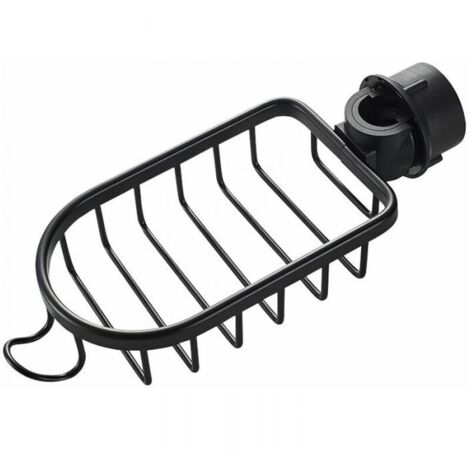1x Supporto per doccia in acciaio inossidabile senza foratura, supporto telescopico per bagno in acciaio inossidabile nero, supporto per doccia, portasapone per doccia, supporto per doccia per shampoo