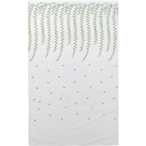 1x2.5m Green Willow Leaves Printed Modern Tulle Curtains Window Voile Curtain for Living Room Bedroom