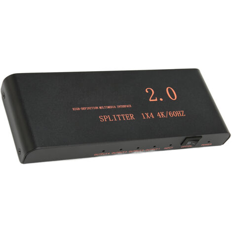 1x4 HDMI-Verteilerbox, Full HD 1080p Audio-Video-Splitter für Fernseher, Monitor, Projektor, 3D-kompatibel, 100–240 V EU-Netzteil