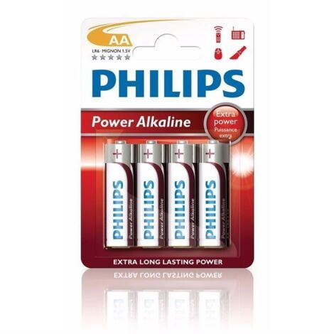 1x4 Philips Power Alkaline AA Batterie