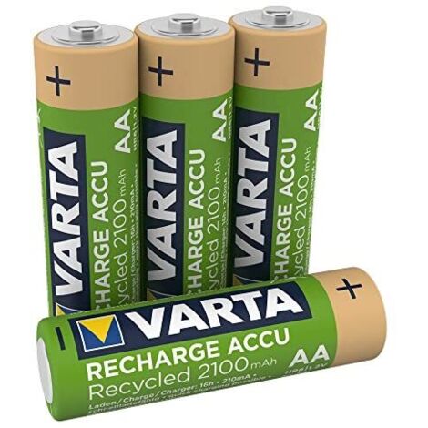 1x4 Varta RECHARGE ACCU Recycled 2100 mAH AA Mignon NiMH