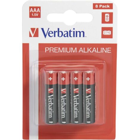 1x8 Verbatim Alkaline Batterie Micro AAA LR 03            49502