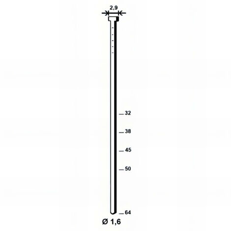 2 000 pointes brads INOX en bande 20° D. 1,6/2,9 x L. 64 mm - PO62766 Alsafix