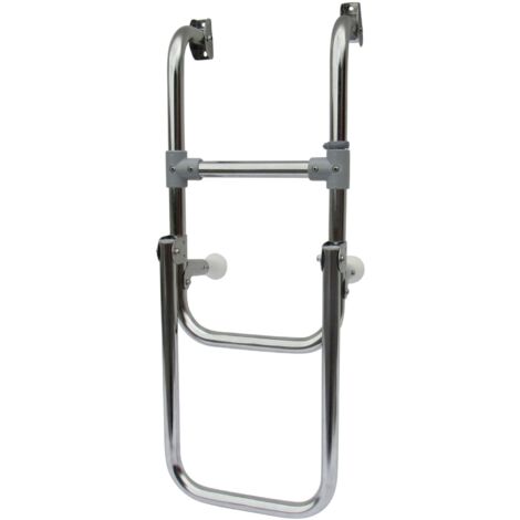 2 + 1, 3 Step, Folding Boarding Ladder, Stainless Steel - Marine Boat Yacht