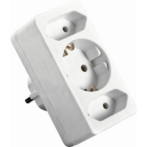 2+1 Eurosteckdose Schutzkontaktsteckdose weiß 230V IP20
