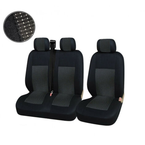 2+1 Лукс Калъфи В Черно За Седалки за Mercedes Sprinter Vito Vw Crafter T5 Ford Transit Peugeot Iveco Премиум Плат