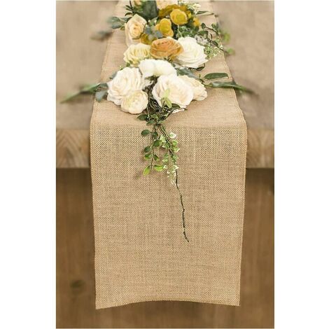 2 10Mx30cm chemins de table toile de jute table ruban rouleau jute mariage rétro pays jardinage décoration de table 30cm de large