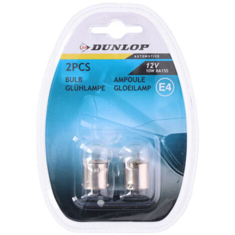 Комплект от 2 броя крушки крушка 12V BA15S 10W E4 в блистер бяла светлина Dunlop