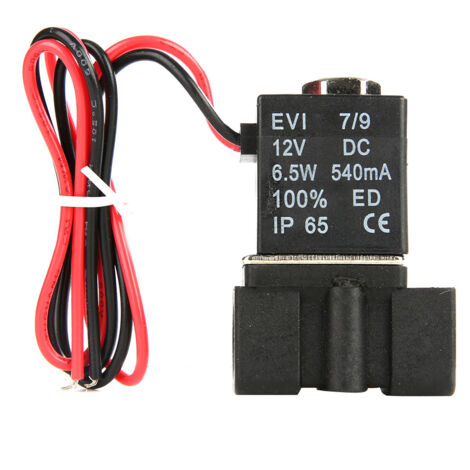 2/2"-Elektroventil, normalerweise geschlossen, 12 V DC, Kunststoffmagnet, 1/4"-NPT-Anschluss