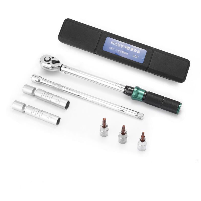 Lifcausal - Ensemble de 7 clés dynamométriques préréglées 10-60 N.m 3/8 pouces à dégagement rapide, mini clé dynamométrique réglable portable pour