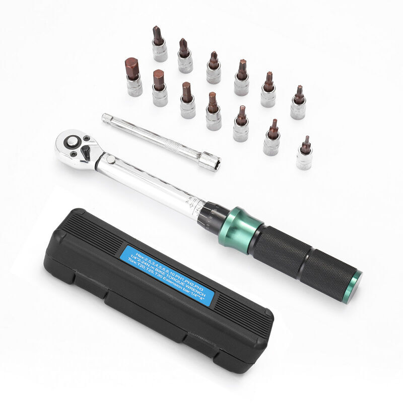 Famille - 2-24N.m 1/4 Pouce Drive 15 pcs Clé dynamométrique Préréglée Ensemble d'embouts de Clé dynamométrique à Dégagement Rapide Mini Clé