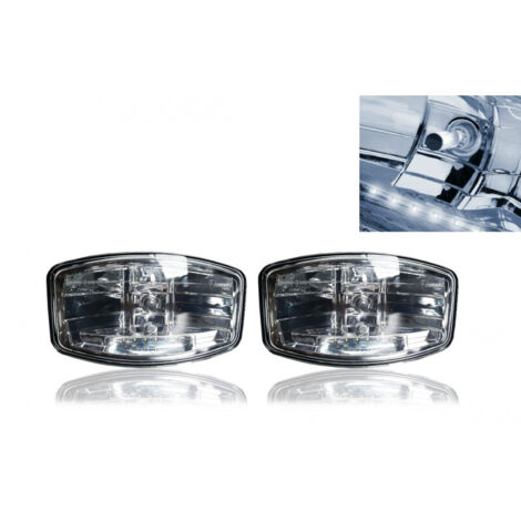 Комплект 2 Броя Халоген, Фар, 265mm X 161mm, 12V 24V, Крушка H7 + 6 LED ЛЕД Диода, За Камион, Трактор, Багер, Земеделски