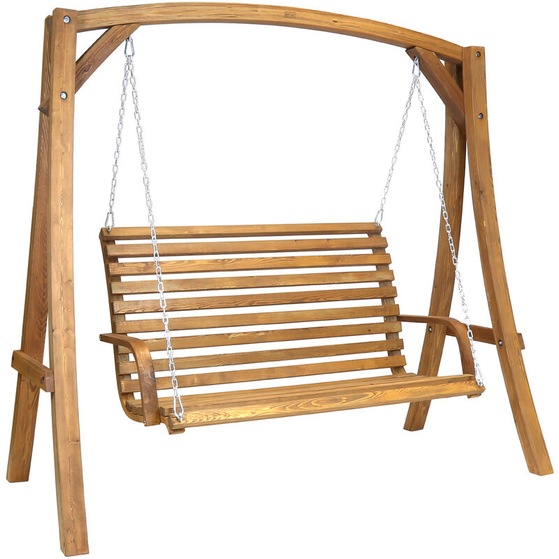 2 3 Seater Larch Wood Wooden Garden Outdoor Swing Seat Bench Hammock 2 3 Seater Larch Wood Wooden Garden Outdoor Swing Seat Bench Hammock 1 9m