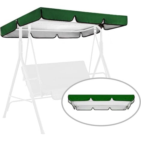 2/3 Seater Outdoor Patio Swing Replacement Canopy, Waterproof Porch Swing Canopy, Garden Hammock, Canopy Only (Dark Green, 164 x 114 x 15 cm)
