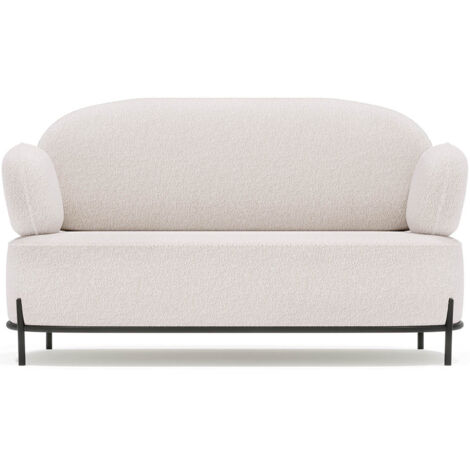 2/3-Sitzer Sofa - Bezug aus Bouclé-Stoff - Baman Weiß